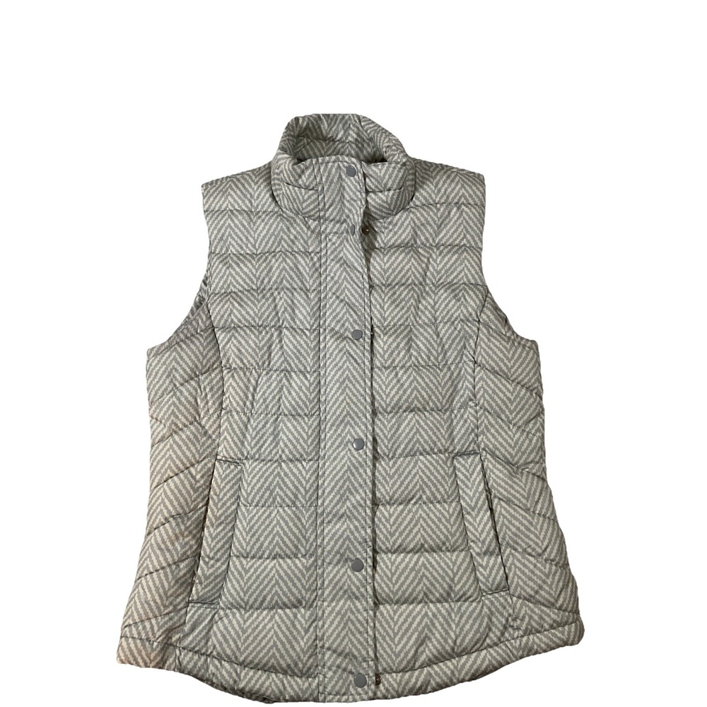 Gap - Herrington- Puffer Vest- Zip & Snap -Size Small -‎ Gray & White L1